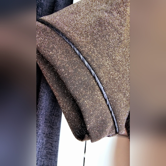 Nicole Miller Sparkle Bronze Pajamas Set Lounge Black Shorts size M - Picture 3 of 7